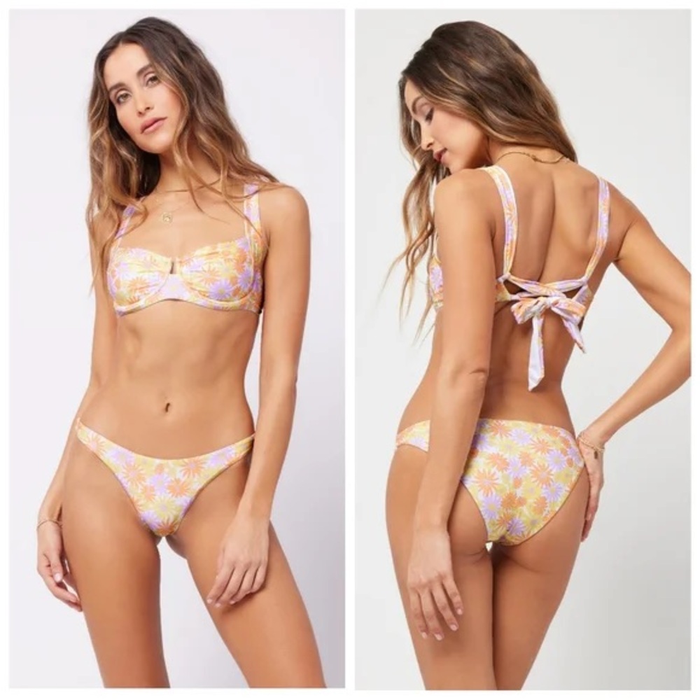 L*Space Yellow and Pink Floral Bikini